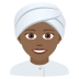 👳🏾‍♀️ woman wearing turban: medium-dark skin tone display on JoyPixels